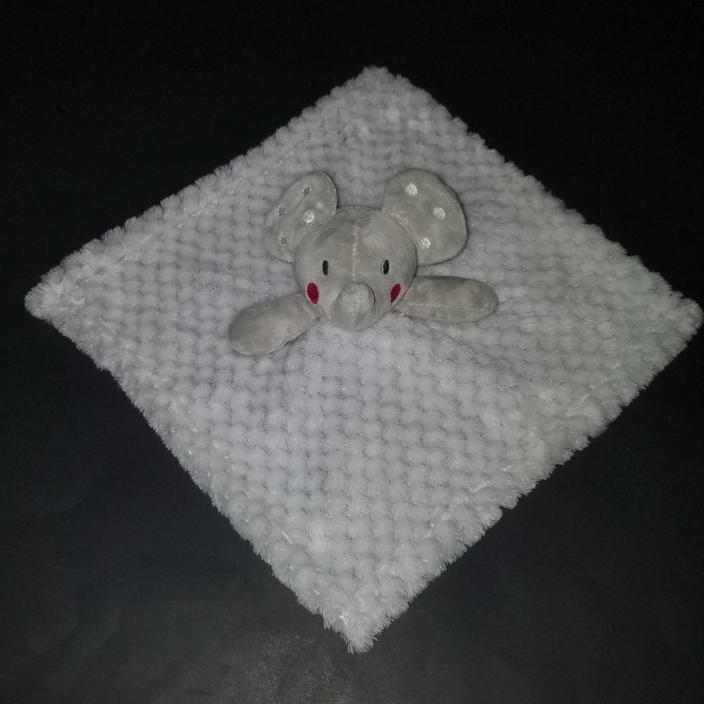 Gray Elephant Lovey Plush Baby Toy Pink Cheeks Stuffed Animal Soft RN 130369